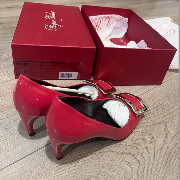 authentic roger vivier 35 belle de nuit camelia - Picture 5 of 9